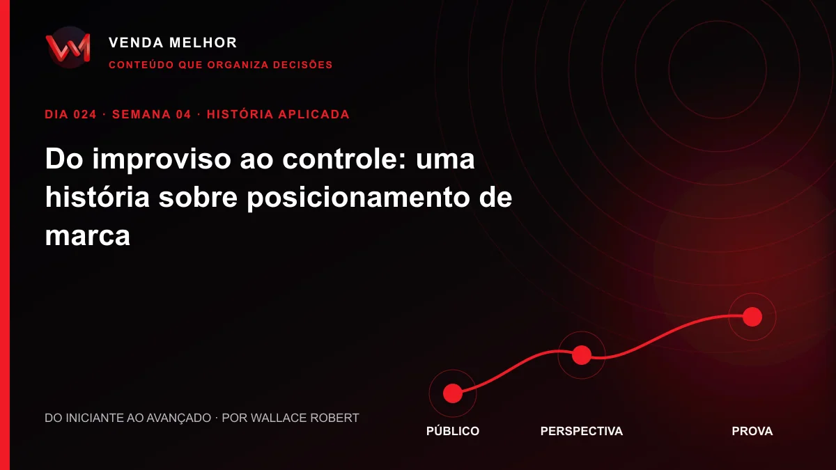 Diagrama editorial sobre posicionamento de marca: público, perspectiva, prova