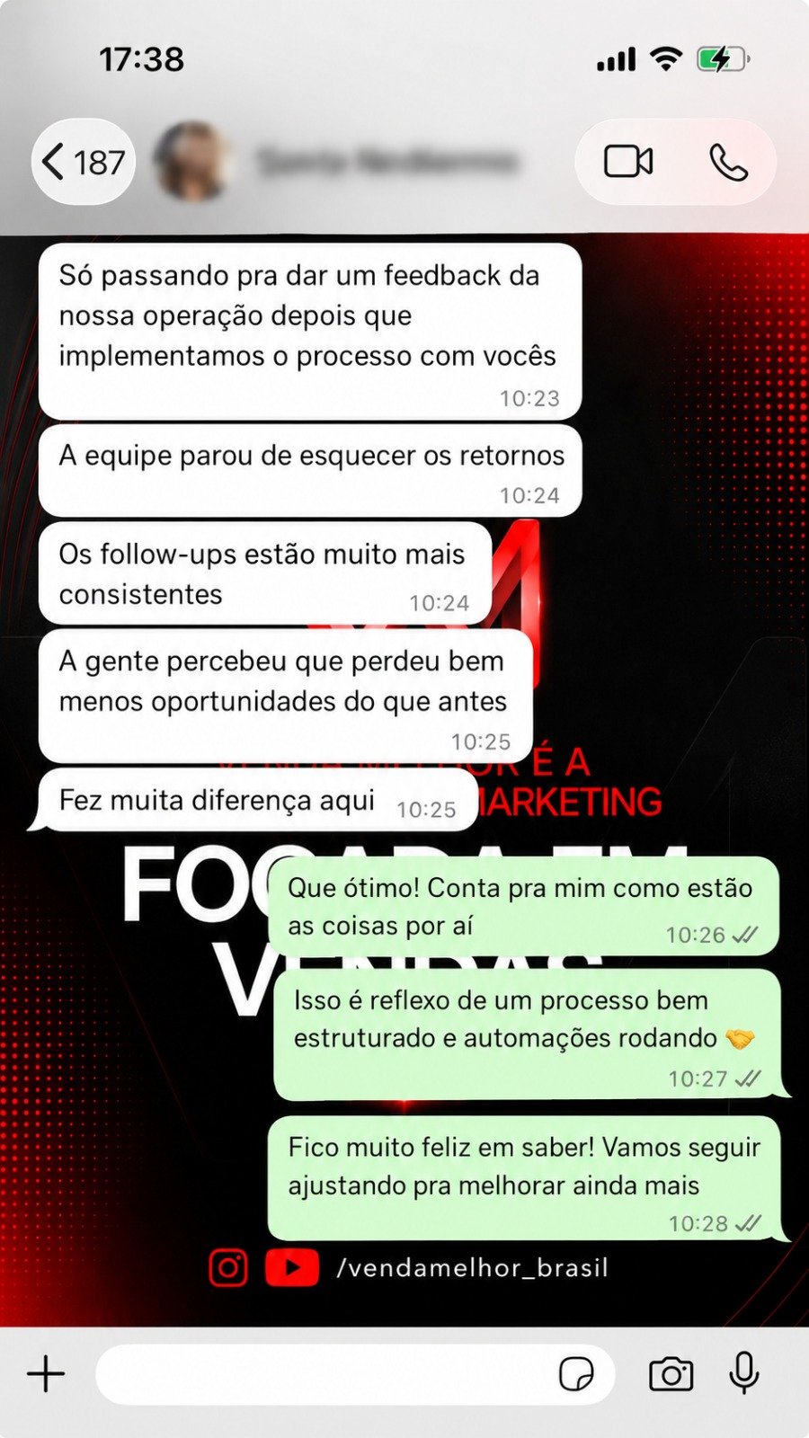 Relato sobre follow-up consistente e menos oportunidades perdidas