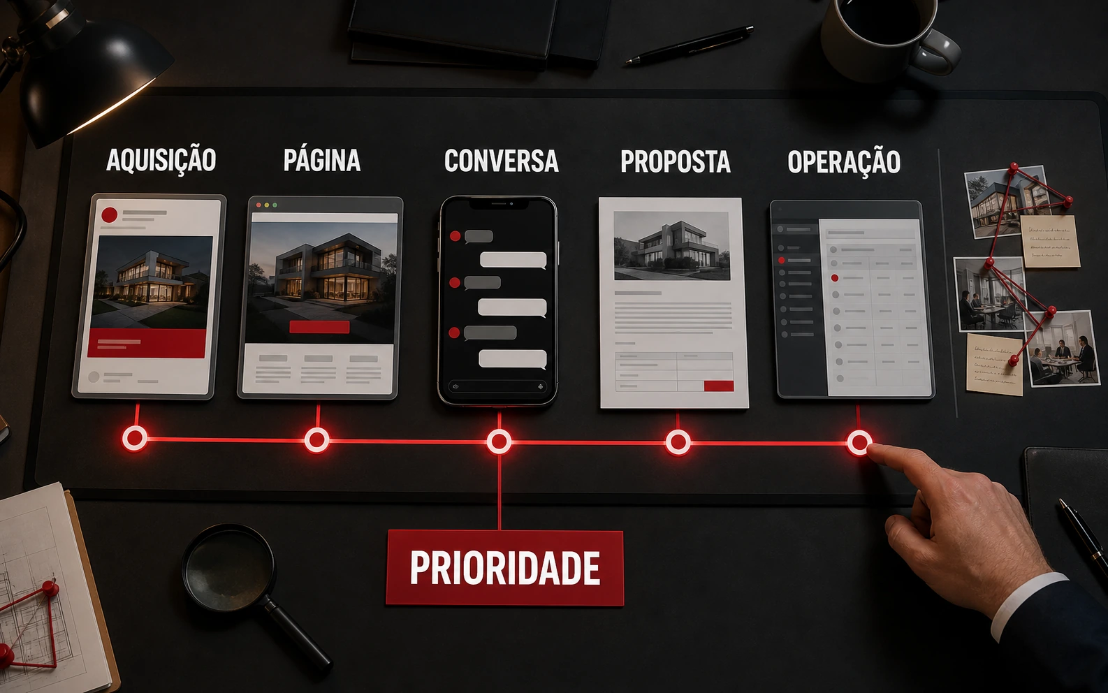 Instrumento visual de diagnóstico com quatro áreas comerciais